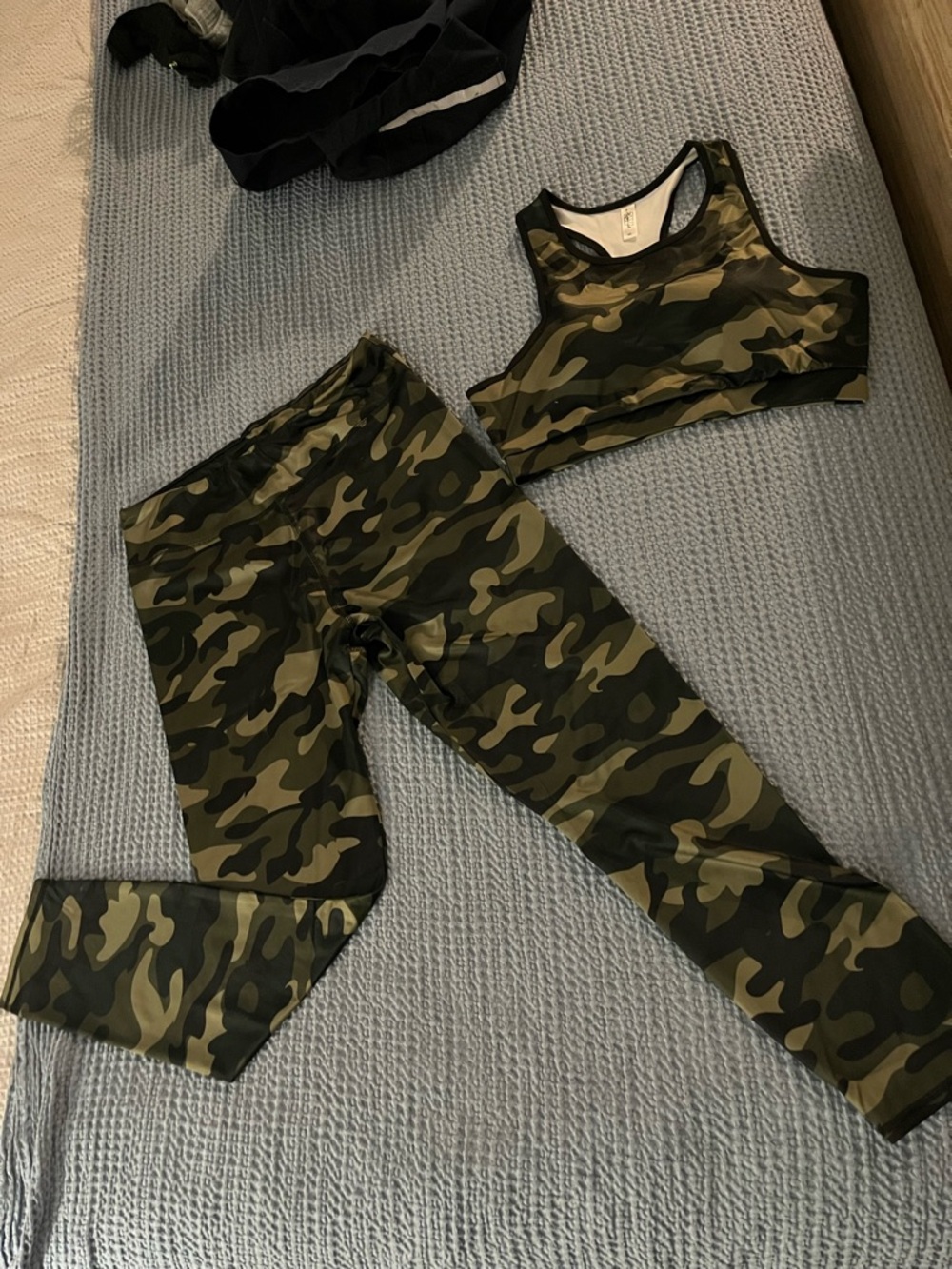Camo Sports Bra and Leggings Set - Olive Green Camo